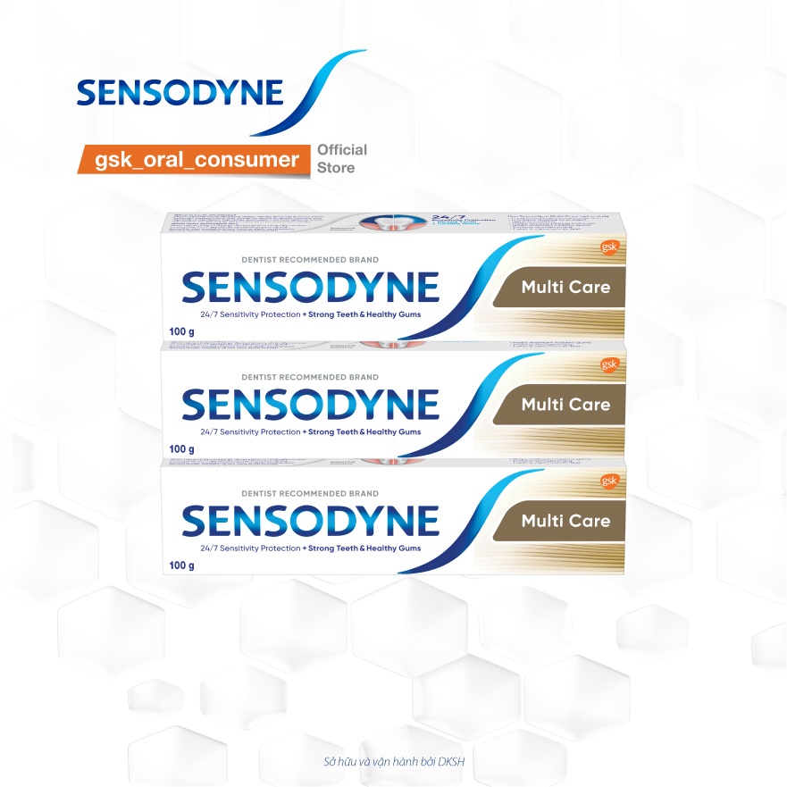 Bộ 3 Kem Đánh Răng SENSODYNE Multi Care 100g/tuýp