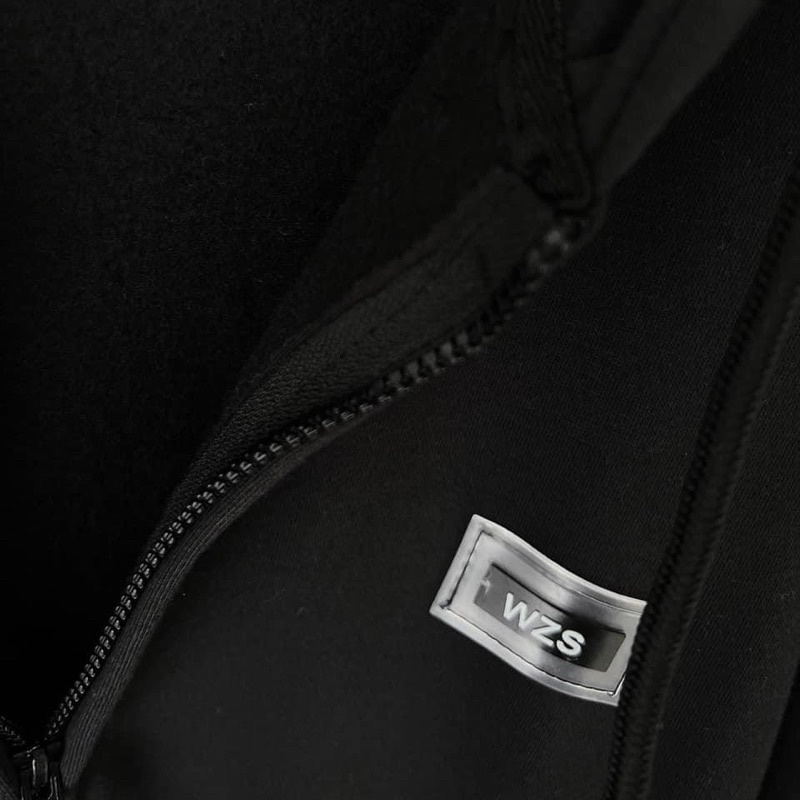 [ Chính Hãng ] Áo Khoác Zip Kéo Unisex Màu Xám Tag Nhựa WZS -pqk boutique