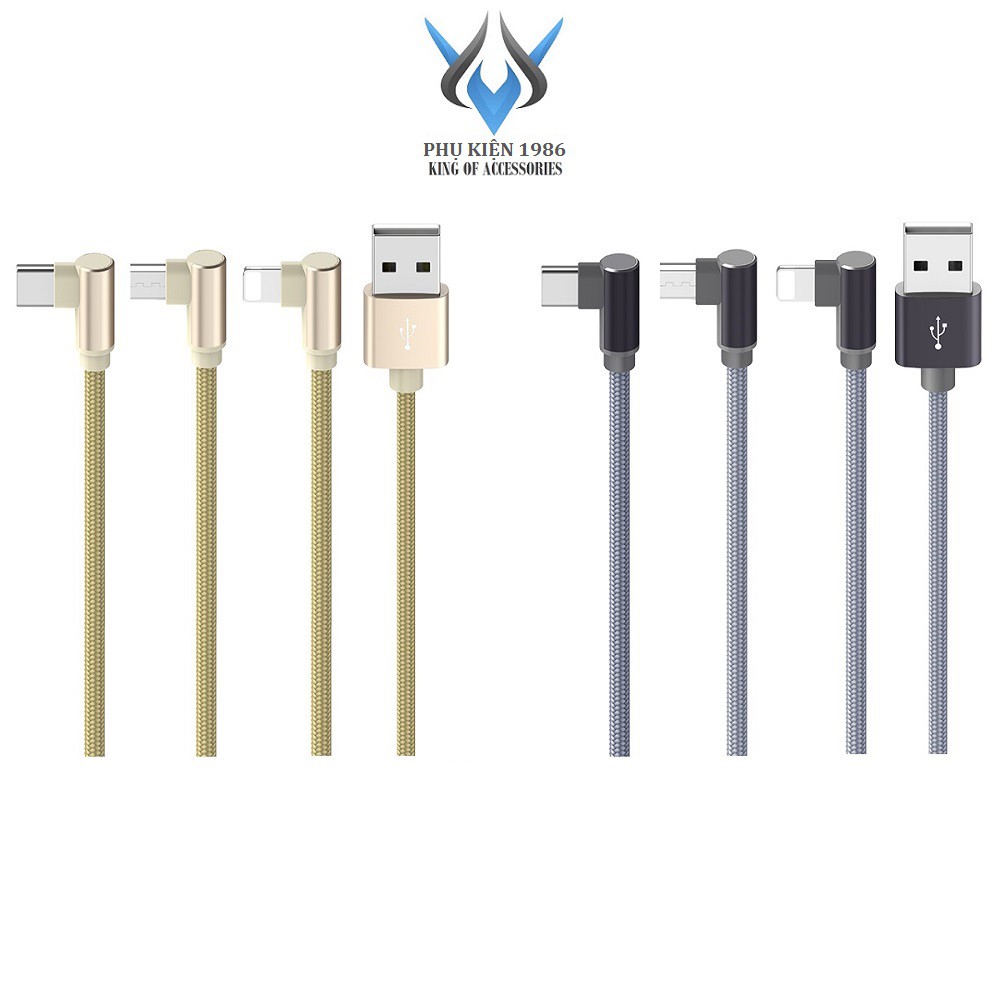 Cáp sạc chữ L Borofone BX26 cổng Micro-USB / Lightning / Type-C max 2.4A (Màu ngẫu nhiên)