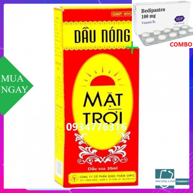 Combo Bedipanten 100mg +  DẦU NÓNG MẶT TRỜI OPC 60ml