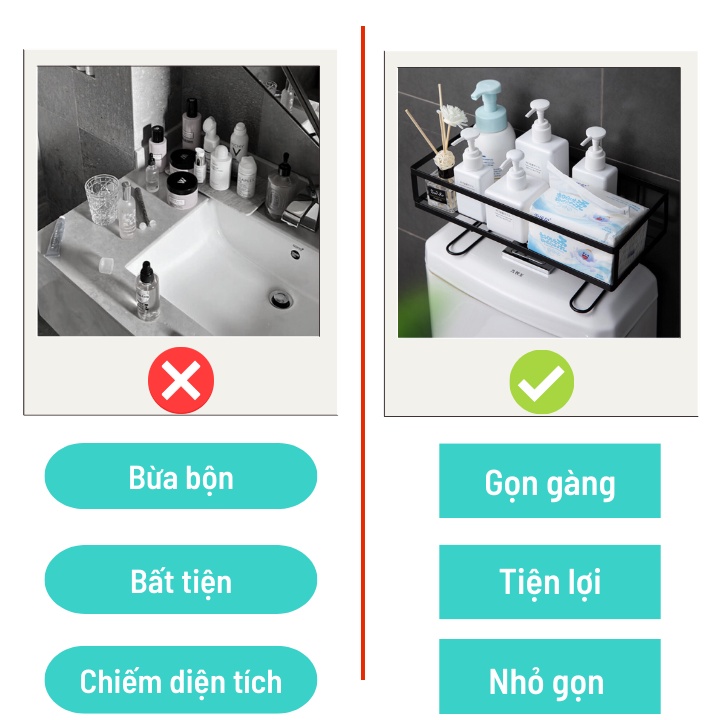 Kệ Để Đồ Nhà Tắm Bằng Sắt Thép Không Rỉ Có Chân Tiện Lợi, Kệ Gác Bồn Xả Nước Toilet 1 Tầng