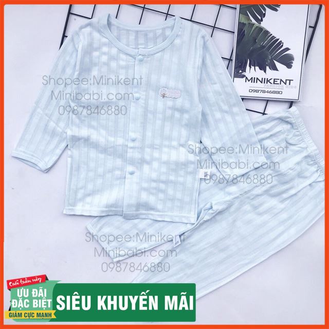 [ Sale 50% ] Bộ dài tay cotton mỏng cho bé áo dài bé trai 2019