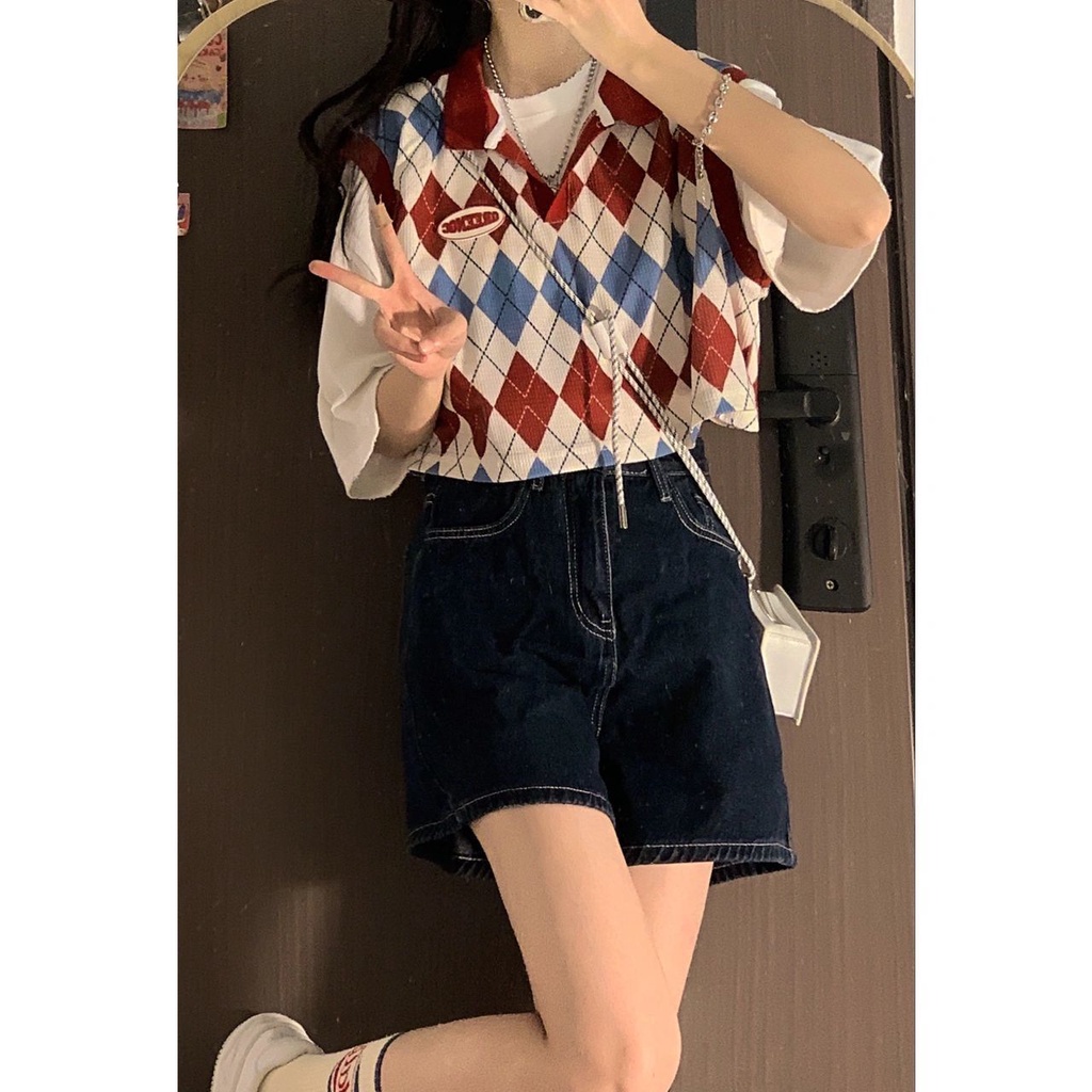 Set Áo Thun Ngắn Tay + Áo Khoác Ghi Lê 8.3 Thời Trang Nữ