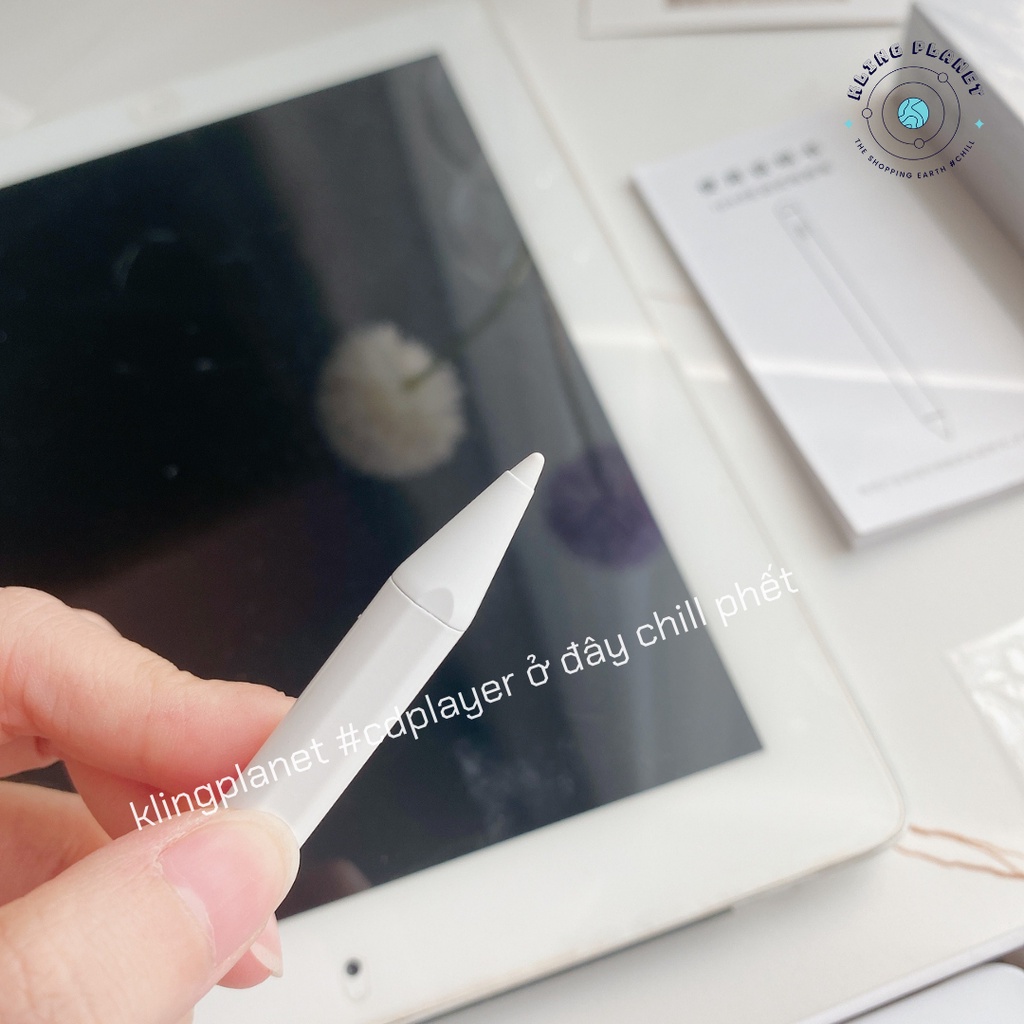 [TẶNG KÈM BAO DA HANDMADE] Bút cảm ứng STYLUS PENCIL GEN5 màu trắng, cổng sạc TypeC dành cho các dòng IPAD từ 2018