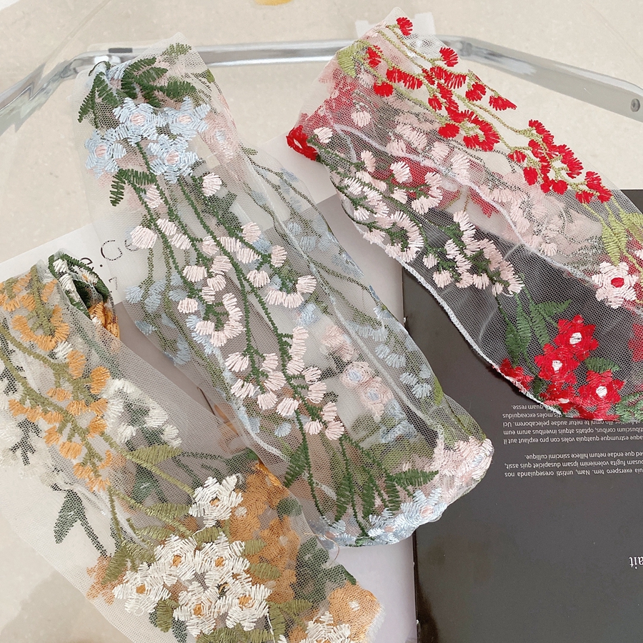 Tinh tế ren thêu hoa băng tóc headband băng tóc phụ kiện tóc mũ d06401