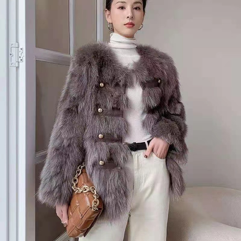 Áo khoác lông thú giả da Pu phong cách Hàn Quốc hợp thời trang cho nữ 2021