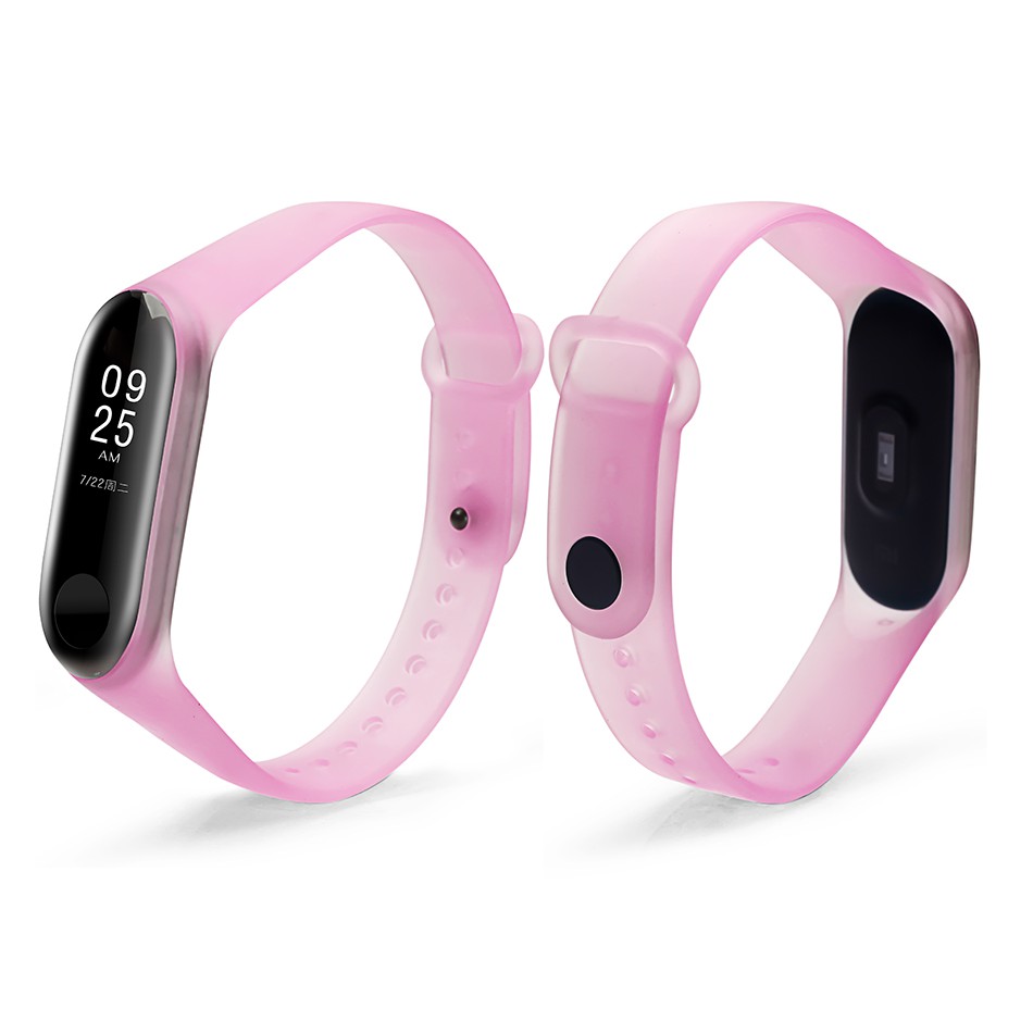 Dây đeo silicone trong suốt chống thấm cho vòng tay thông minh Xiaomi Mi Band 3 MiBand 3 4