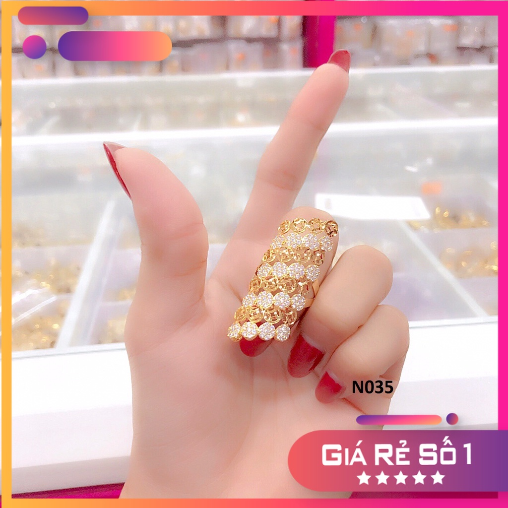 Nhẫn Đính Đá Mạ Vàng 18k Siêu Đẹp Siêu Rẻ