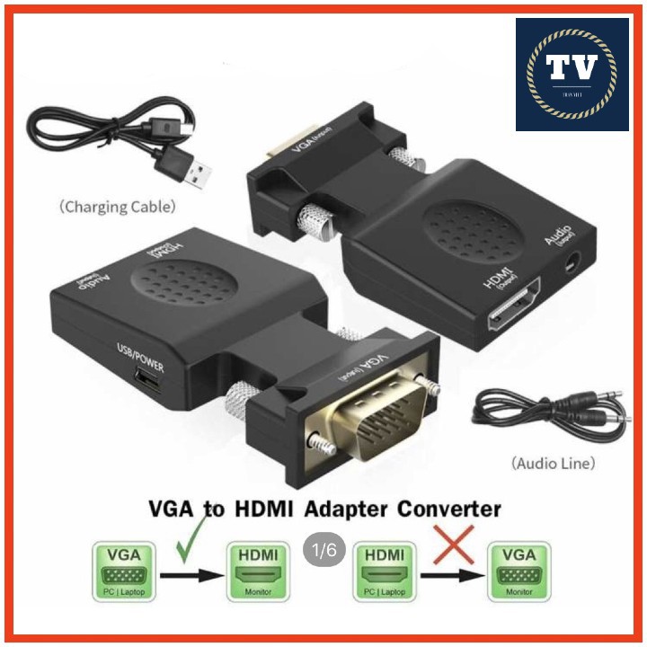 Cục chuyển VGA sang HDMI có Audio giá rẻ