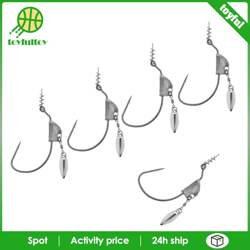 Set 5 Móc Câu Cá 5g Hình Giun Kèm Con Quay Chuyên Dụng