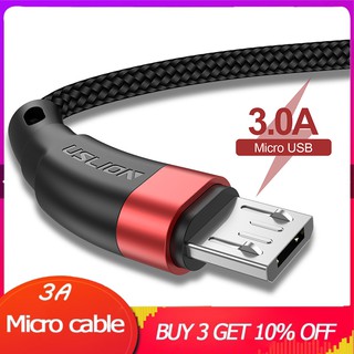 USLION 1M 3A Fast Charging Micro USB Cable for Xiaomi Redmi Samsung  Cord Android Micro usb Cable