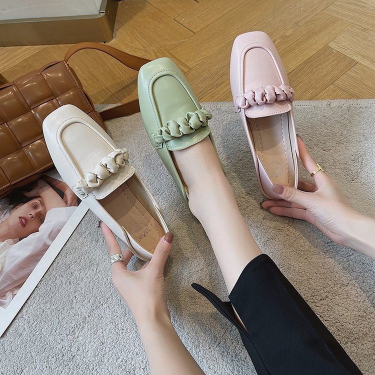Giày Lười Mũi Vuông Phong Cách Ulzzang Cho Nữ | BigBuy360 - bigbuy360.vn