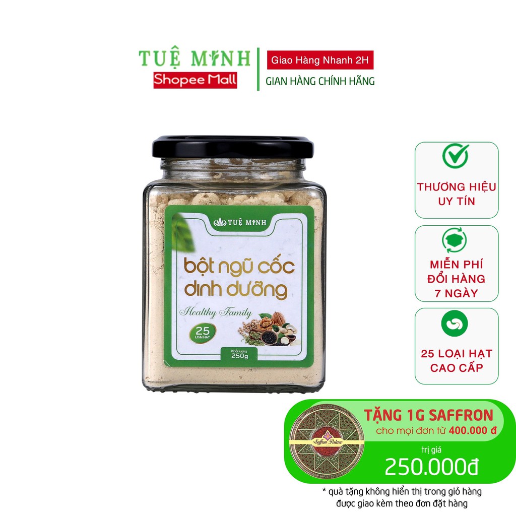 Bột ngũ cốc 25 loại hạt Tuệ Minh hũ 250gram