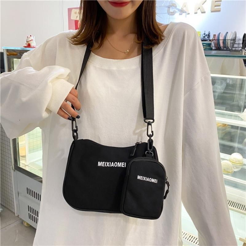 Túi tote vải Canvas đeo chéo đẹp phong cách Hàn Quốc, có khóa miệng thời trang ulzzang OLUKA STORE TĐV058