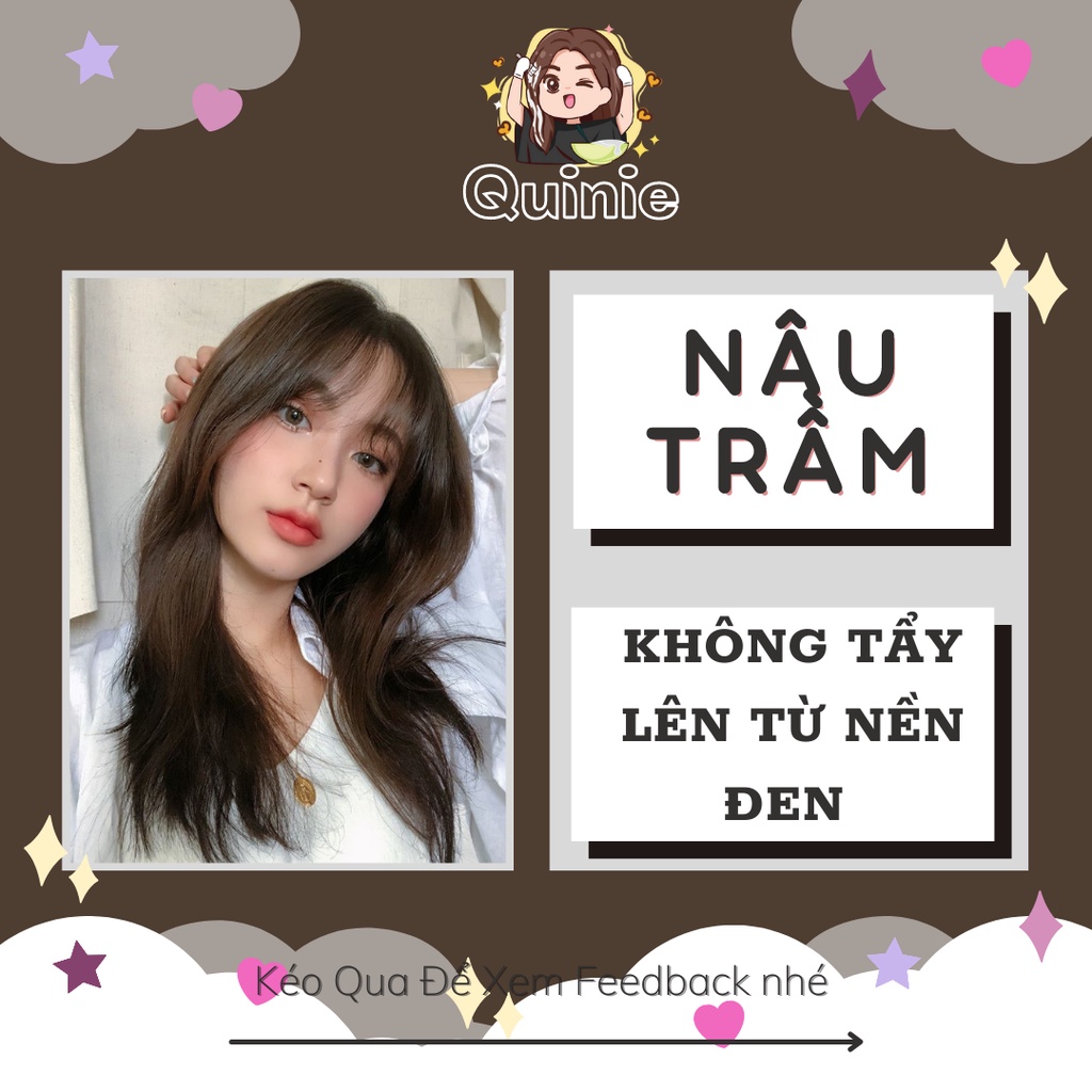 Thuốc nhuộm tóc màu nâu trầm siêu dưỡng kèm trợ nhuộm, trùm đầu