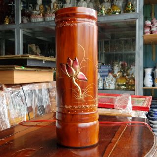 Ống nhang gỗ tràm bông vàng cao 27 cm