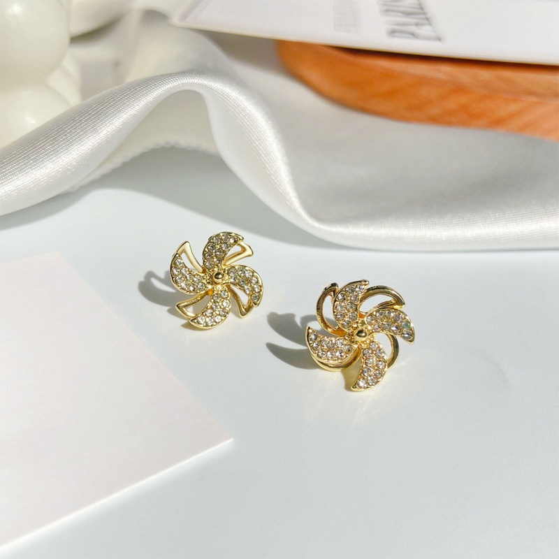 Bông Tai Hình Cối Xay Gió Đính Đá Sáng Tạo