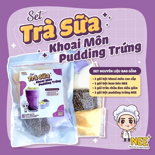 Set nguyên liệu trà sữa khoai môn pudding trứng (25-30 ly). Trà Sữa NEE Milktea.