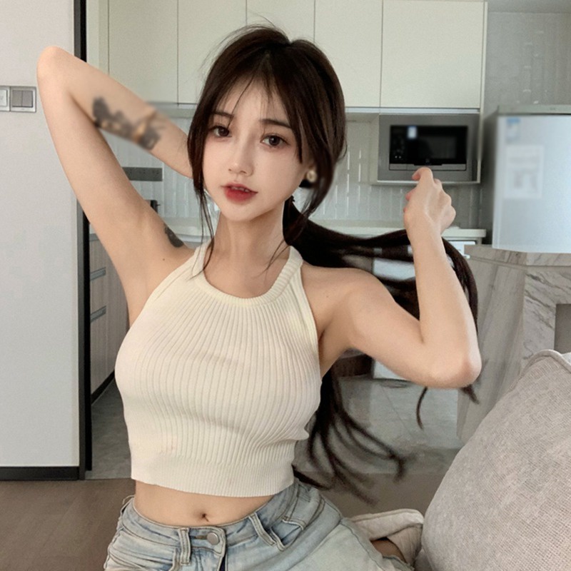 Áo Croptop Hai Dây Áo Hàn Quốc Nữ Màu Sắc Trơn Siêu Nhẹ Gợi Cảm Cho Nữ