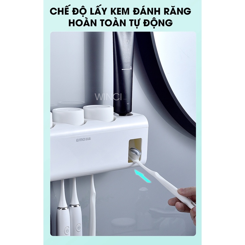 [Mã BMBAU50 giảm 10% đơn 99k] Giá treo Bàn Chải Đánh Răng Khử khuẩn bằng tia UV, Lấy kem tự động Winci, WinD1.