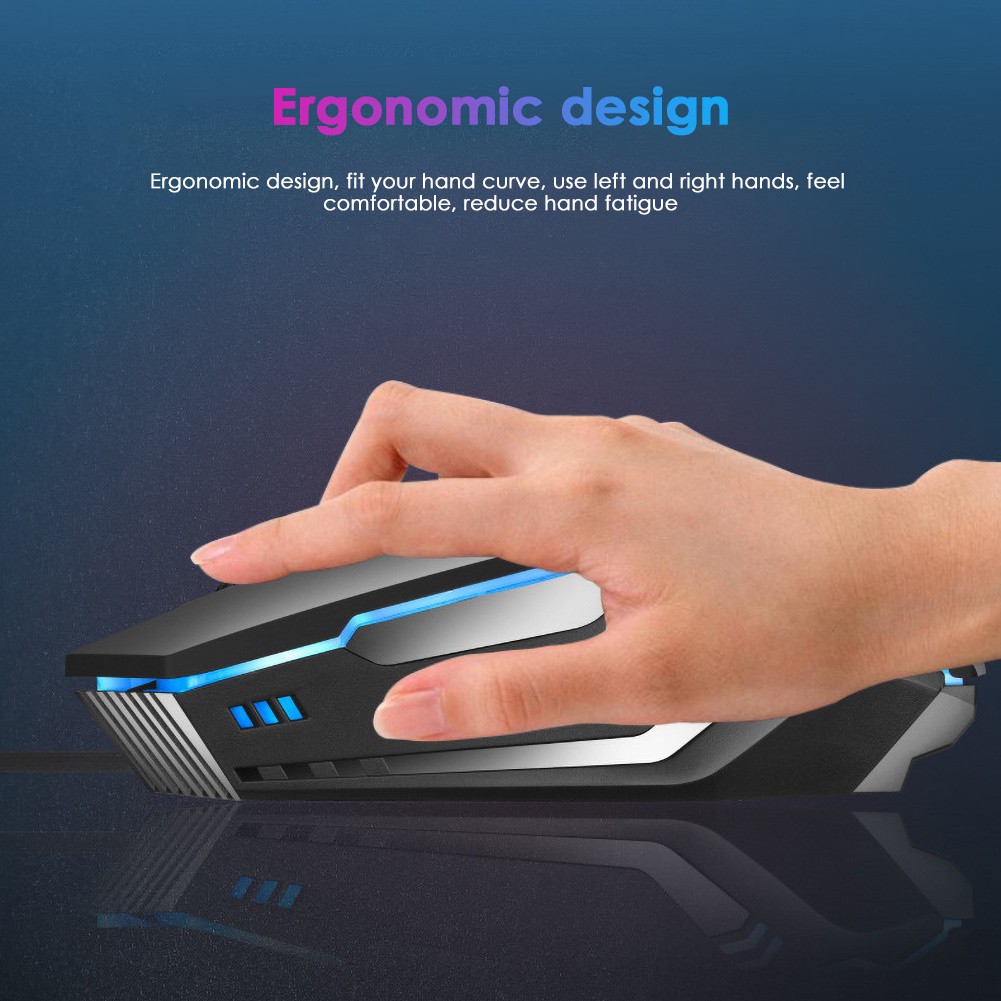 Chuột Gaming Hel + K3 Ergonomic Có Đèn Led Nhiều Màu Cho Pc