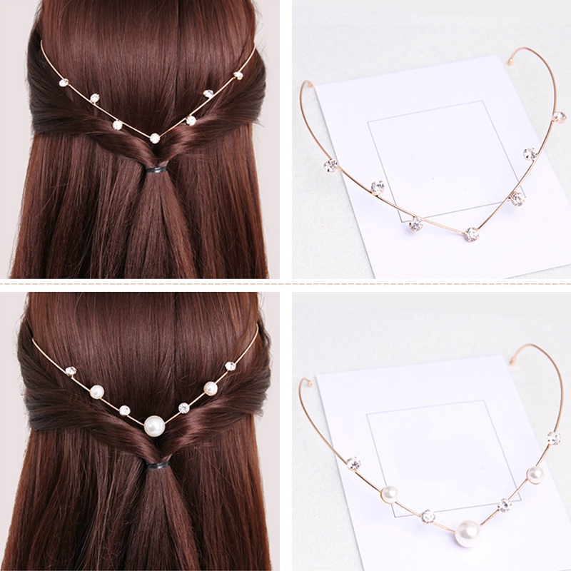 Phụ kiện cài tóc đính đá/ngọc trai nhân tạo dễ thương thời trang cho nữ nhiều kiểu tùy chọn