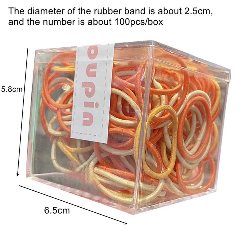 Set 100 Dây Buộc Tóc Co Giãn Mềm Nhiều Màu Sắc Phong Cách Hàn Quốc Cho Bé Gái