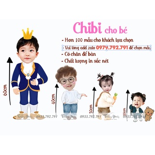Chibi bé kèm tên trang trí sinh nhật