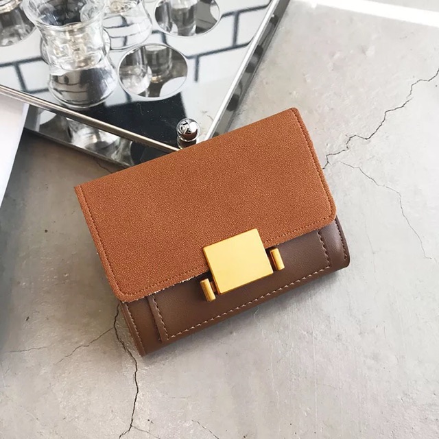 Ví mini da lộn khoá vuông | BigBuy360 - bigbuy360.vn