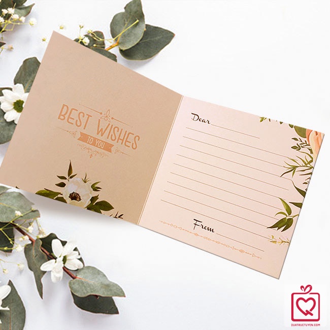 Thiệp vuông gấp Have a Nice day, thiệp ghi lời chúc tặng bạn trai bạn gái các dịp, thiệp trang trí hộp quà