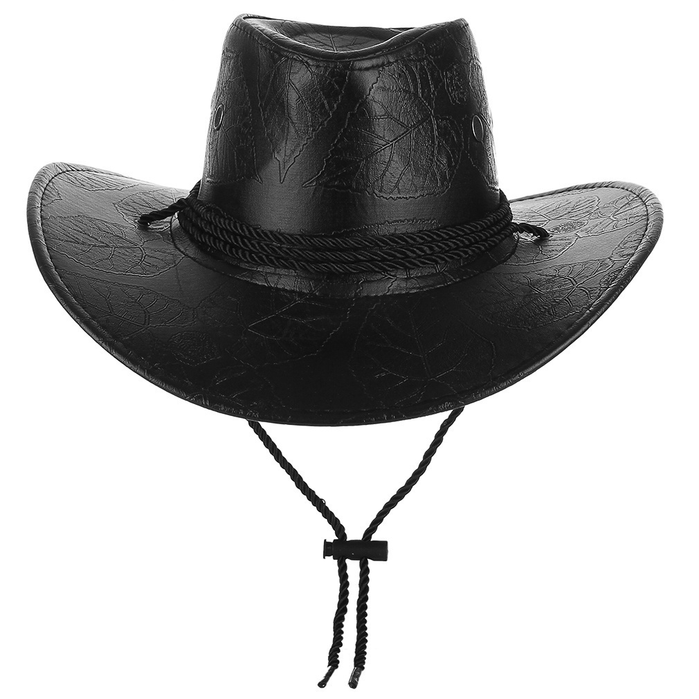 Mũ cao bồi chống nắng vành rộng bằng da PU phong cách Mỹ dành cho cả nam và nữ