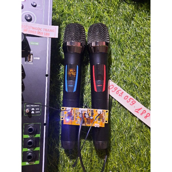 Mạch Loa Kéo Kèm 2 Tay Micro Không Dây  Kéo Bass 30-40 Coil 51 Cực Chất
