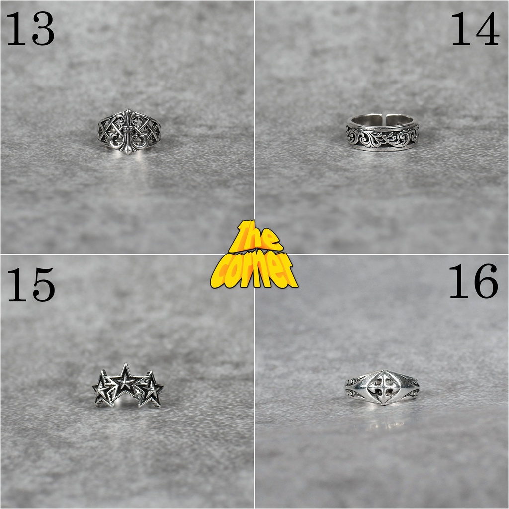 Nhẫn Chrome Heart Freesize Titan mạ bạc 925