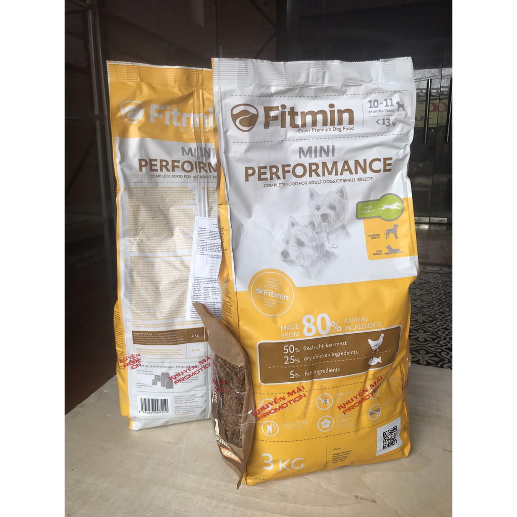 Fitmin Dog Mini Performance 3kg - Thức Ăn Cho Chó Đã Trưởng Thành Giống Chó Nhỏ Có Hàm Lượng Năng Lượng Tăng