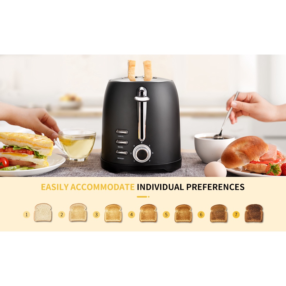 Máy nướng bánh mì sandwich Shardor TS515B-ELF - 2 khe nướng lớn - 7 chế độ điều chỉnh