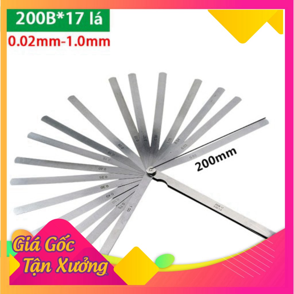 Xả hàng Thước căn lá 0.05-0.5mm, bao gồm 14 lá.-Chiều dài lá 200mm