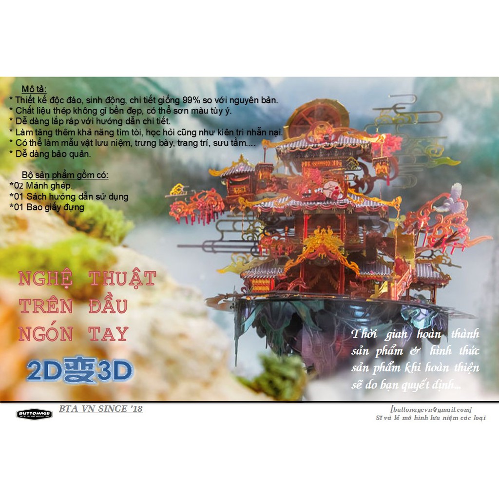 Mô Hình Lắp Ghép kim Loại 3D Nhân Duyên Các _Tiên Cảnh - MU