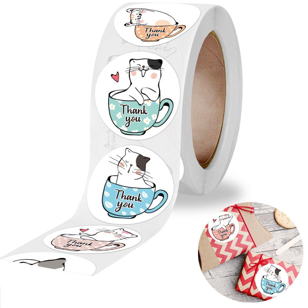 Cuộn 500 Nhãn Dán Dùng Làm Quà Tặng DIY Dễ Thương Cho Bé