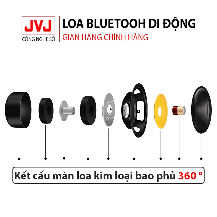 Loa Bluetooth mini không dây JVJ S812 nghe nhạc ngoài trời bass chuẩn Âm Thanh Chất Lượng Hỗ Trợ Cắm Thẻ Nhớ, USB