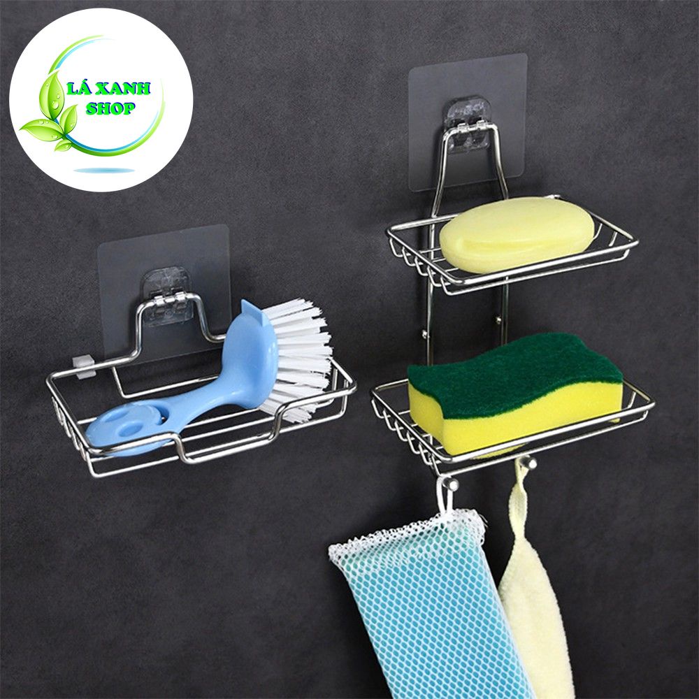 Khay Kệ INOX 304 G8 Kèm Dán Tường Để Xà Bông - Giá Để Đồ Đa Năng Phòng Tắm (Tối Đa 3Kg)