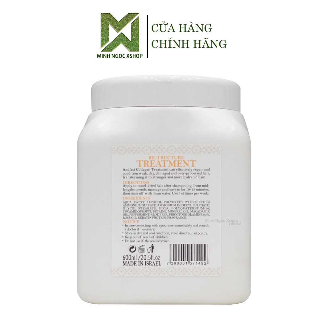 Kem ủ tóc, dầu hấp phục hồi siêu phân tử hương nước hoa Andfaci 600ML