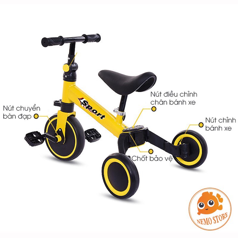 Xe chòi chân Sport cho bé 3 in 1 cao cấp mẫu xe thể thao cho bé từ 1-5 tuổi