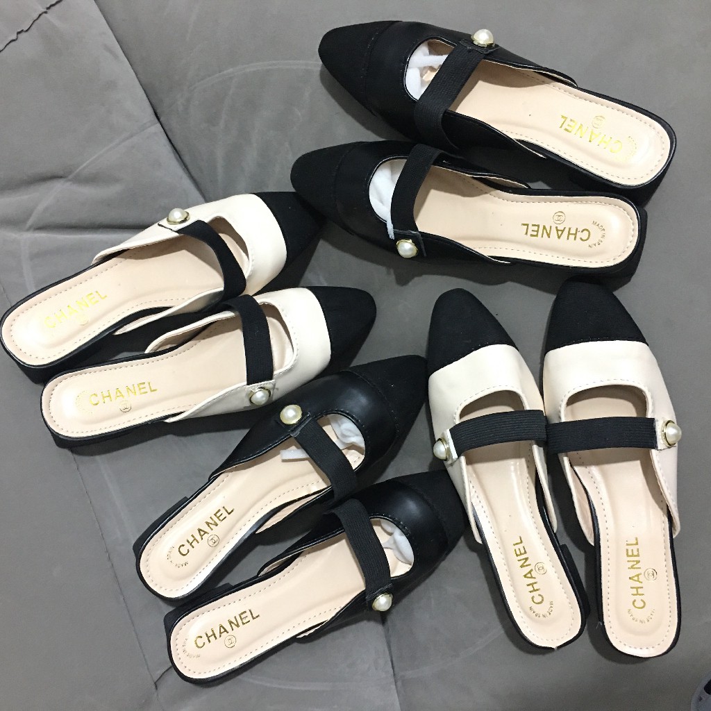 Giày Bệt Búp Bê Quai Ngang Chun Gắn Ngọc Loại Đẹp | BigBuy360 - bigbuy360.vn