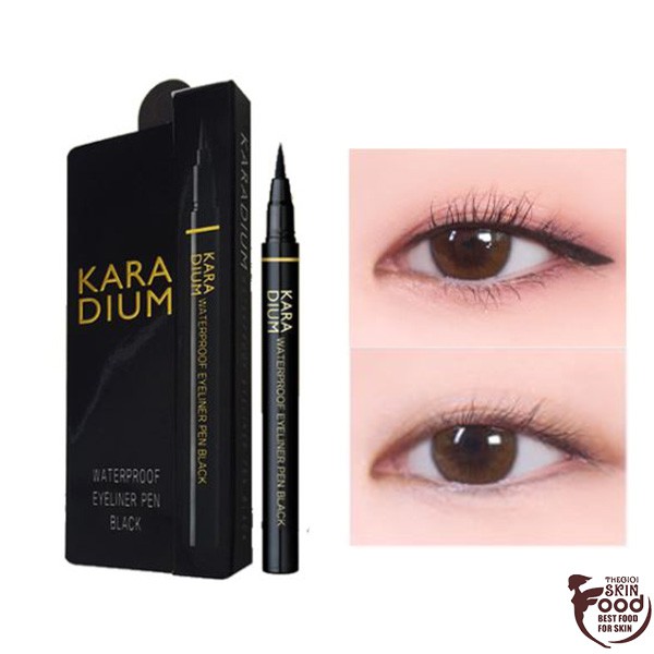 Bút Kẻ Mắt Nước Sắc Nét, Không Trôi Karadium Waterproof Eyeliner Pen #Black