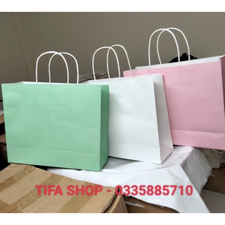 Túi giấy Kraft Nhật quai xoắn cao cấp siêu to kt 30x25x10cm có sẵn
