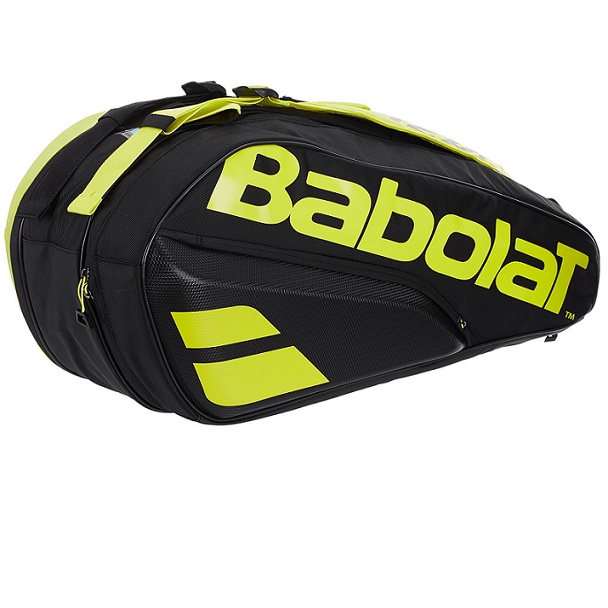 Túi đựng vợt tennis Babolat Pure Aero 6 Pack Bag Black/Yellow mẫu mới
