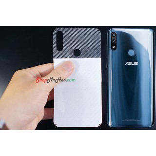 Skin Dán Mặt Sau Lưng Vân 3D ASUS Zenfone Max Pro M2 - Carbon, Hình hộp, Nhám