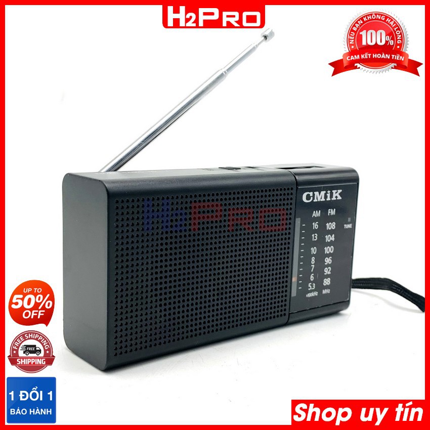 Đài radio FM-AM CMIK MK141 H2Pro có jack cắm tai nghe, đài fm-am bỏ túi nhỏ gọn, sang trọng (tặng đôi pin AA 5K)