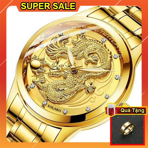Đồng hồ nam họa tiết rồng Yolako