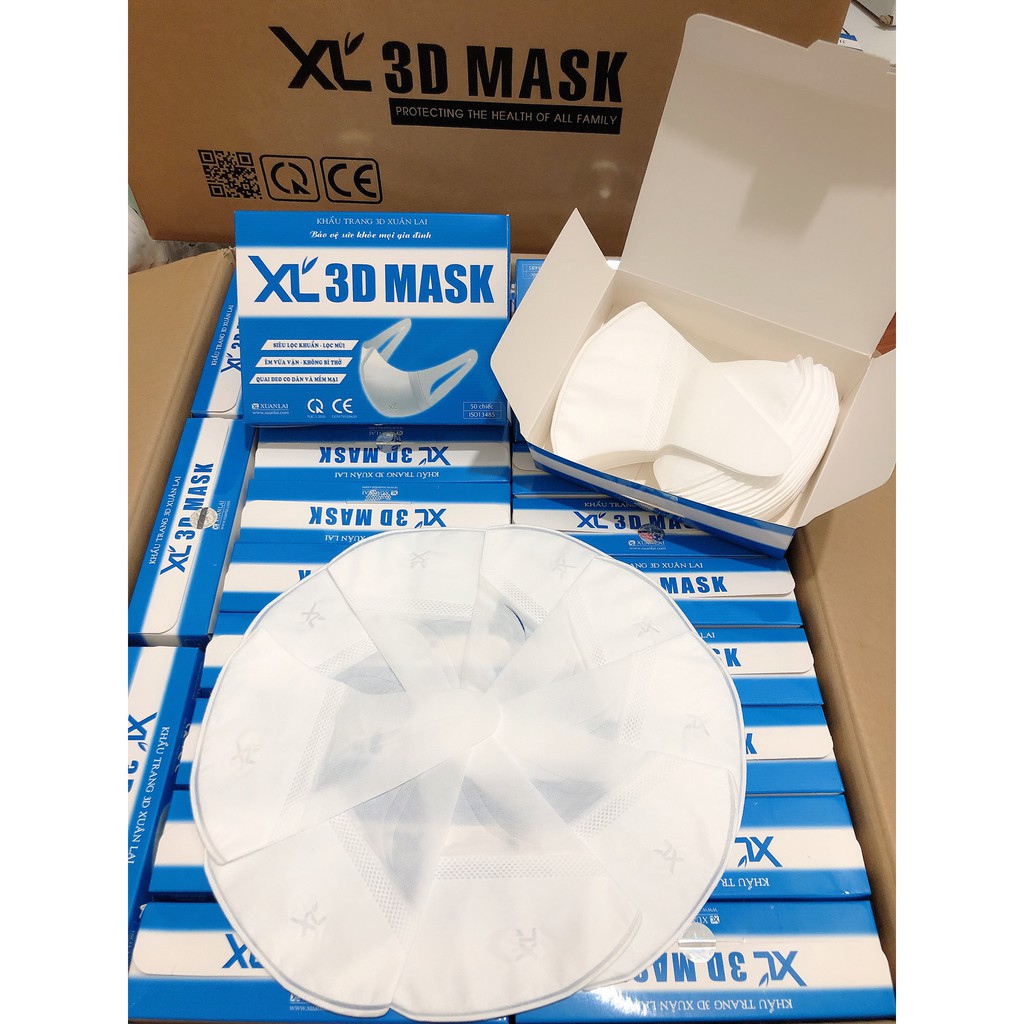 Khẩu Trang 3D Mask Xuân Lai chính hãng công ty có logo tem niêm phong Xuân Lai bảo vệ sức khỏe mọi gia đình | BigBuy360 - bigbuy360.vn
